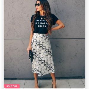Vici Collection Azalea snake print midi skirt